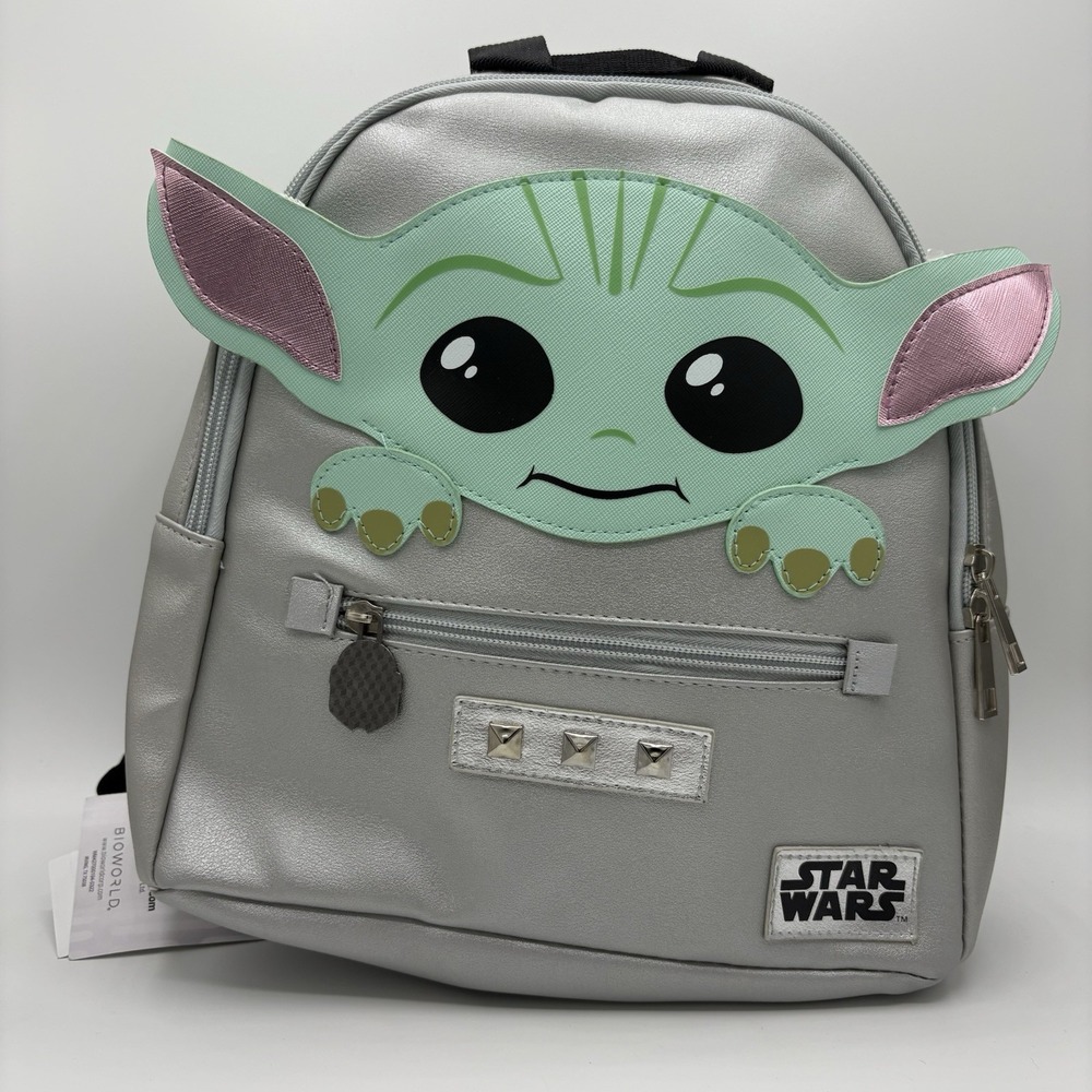 Bioworld Mini Backpack Grogu The Child Mandalorian Silver New NWT Silver Disney